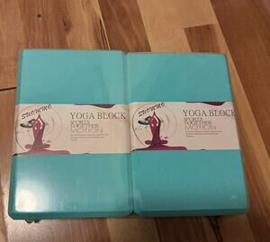 Yoga Blocks 2 Pack Premium EVA Foam Yoga Pilates Meditation Support Teal